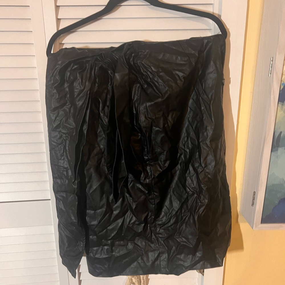 Ashley Stewart faux leather wrap skirt